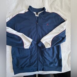 Jordan Men's Blue and White Bomber Jacket